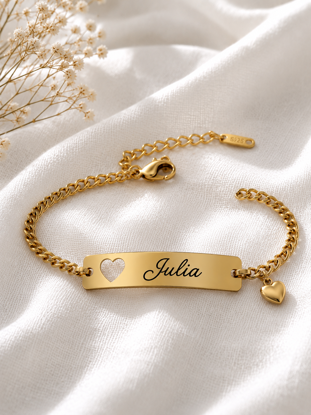 Bracelet Insigne coeur à graver