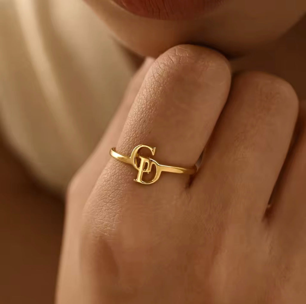 Bague double initiales