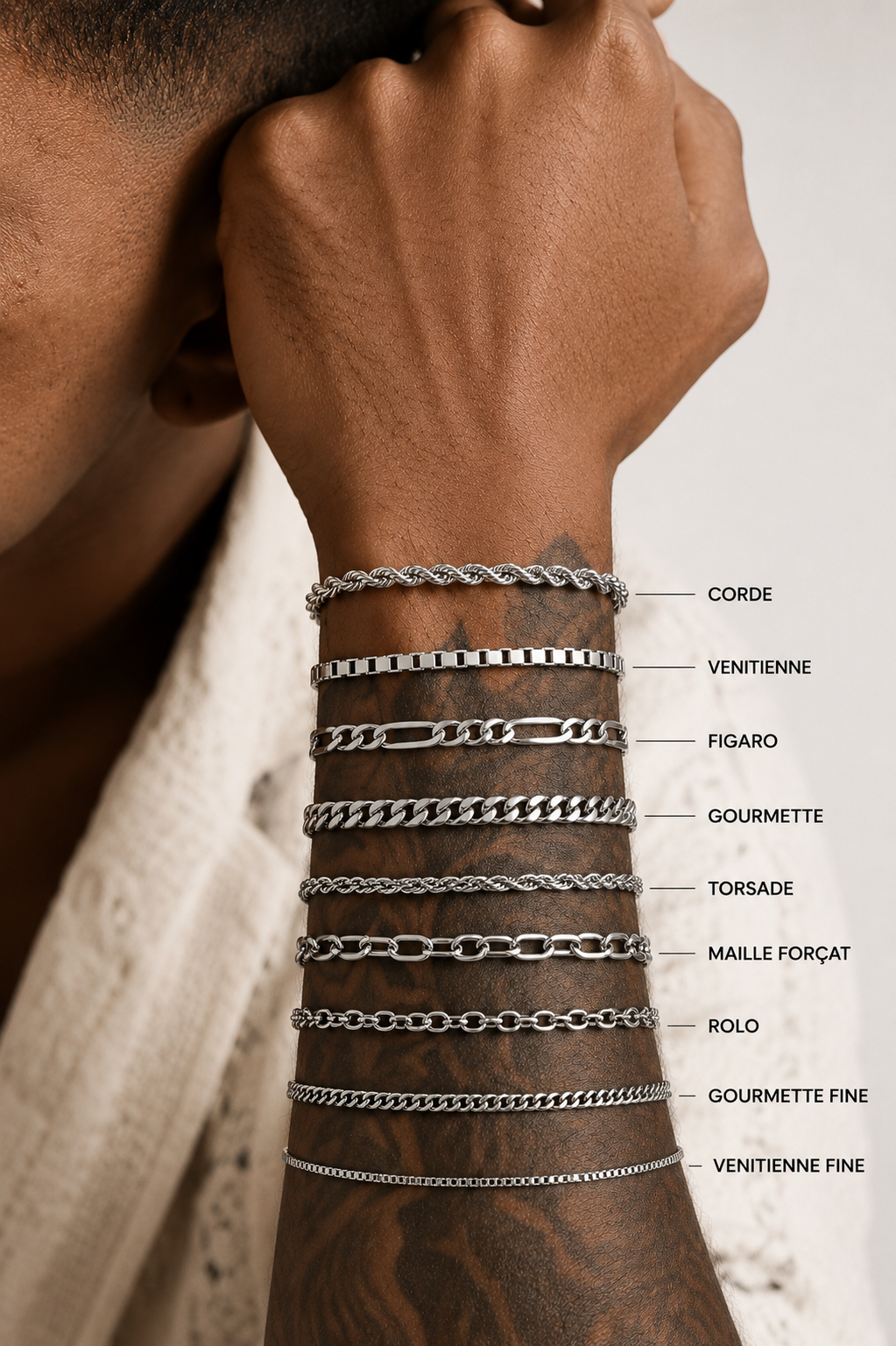 Bracelets standards à mailles variables