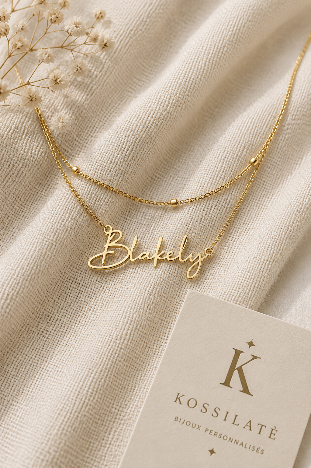 Collier personnalisé deux tours